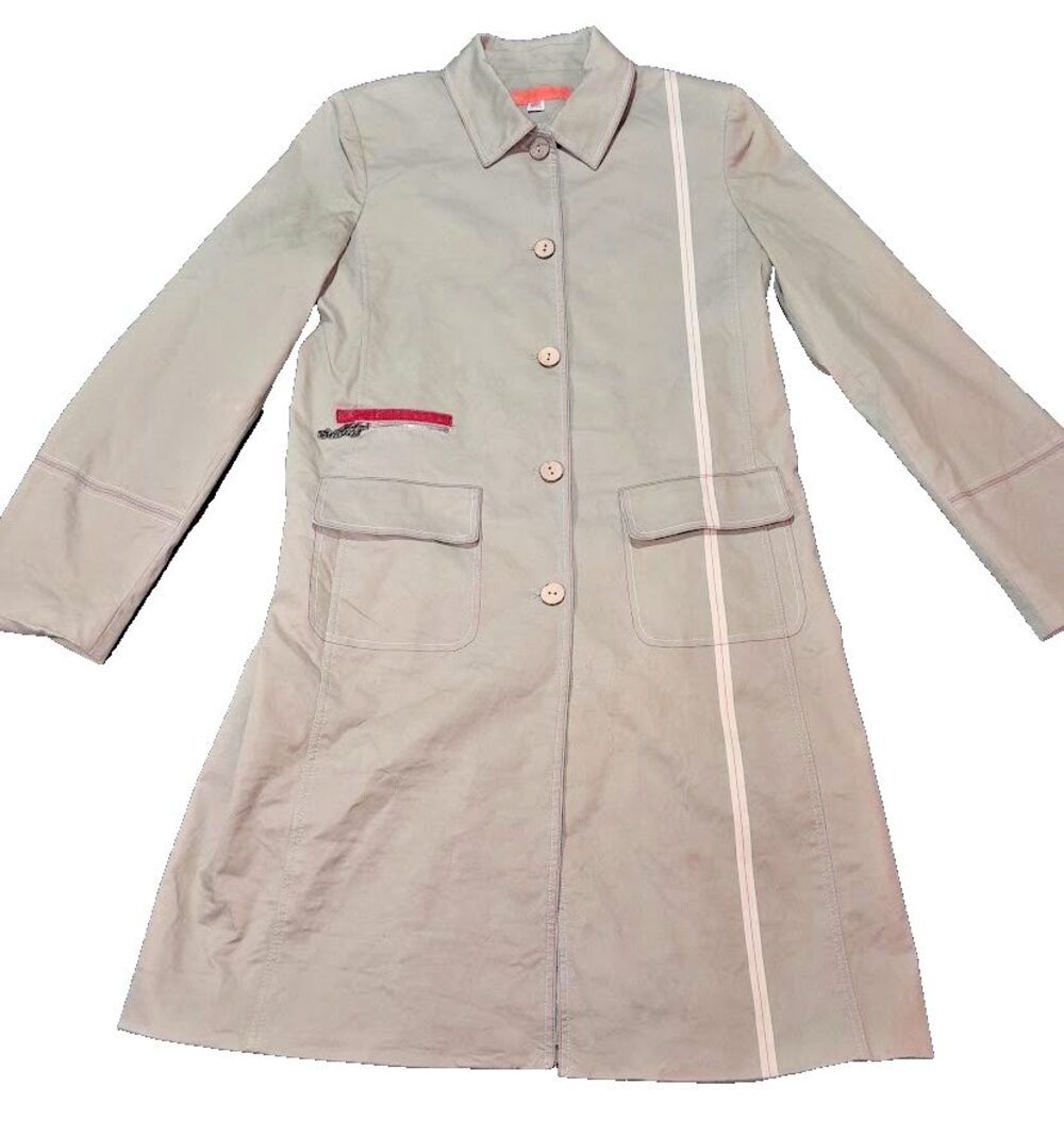 Cynthia Steffe Trench Coat Made in USA size medium over coat designer